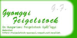 gyongyi feigelstock business card